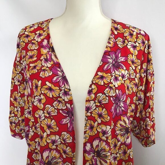 Jupee Red/Purple/Yellow Floral Covering. NWT - Picture 2 of 13